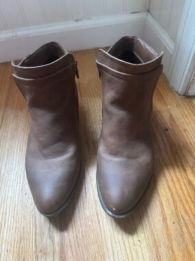 Madden Girl Brown Leather Ankle Booties - Pointed Toe
